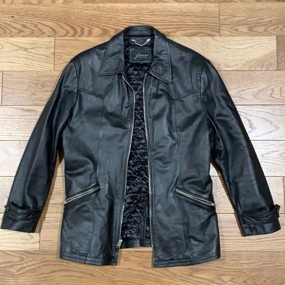 VINTAGE - AUTHENTIC Guess Leather Jacket -Legendary Classics